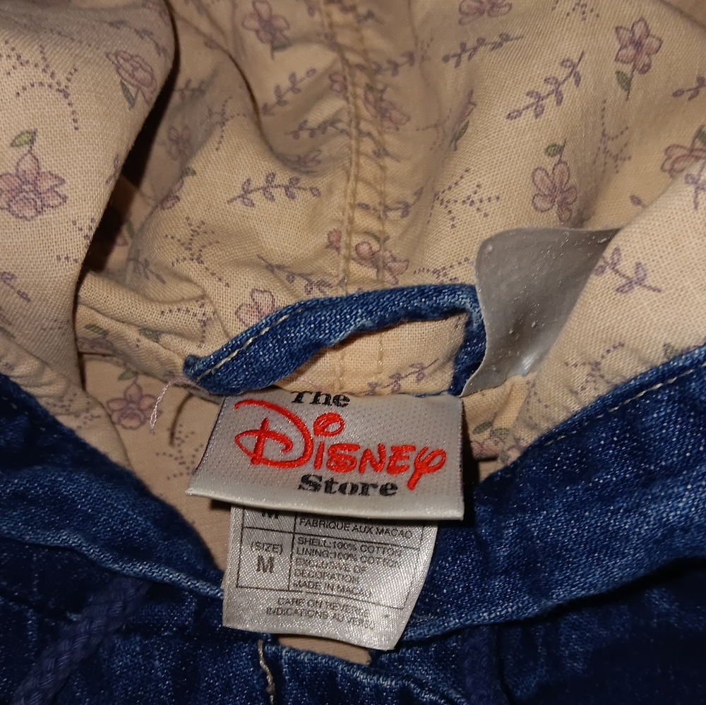 90s Disney Store Winnie The Pooh Blue Jean Denim Hoodie Jacket Vintage - Picture 6 of 8